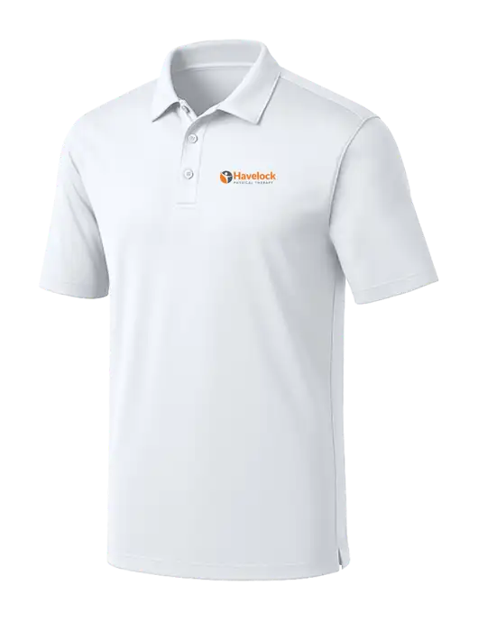 White Silk Touch Performance Polo w/Havelock Logo