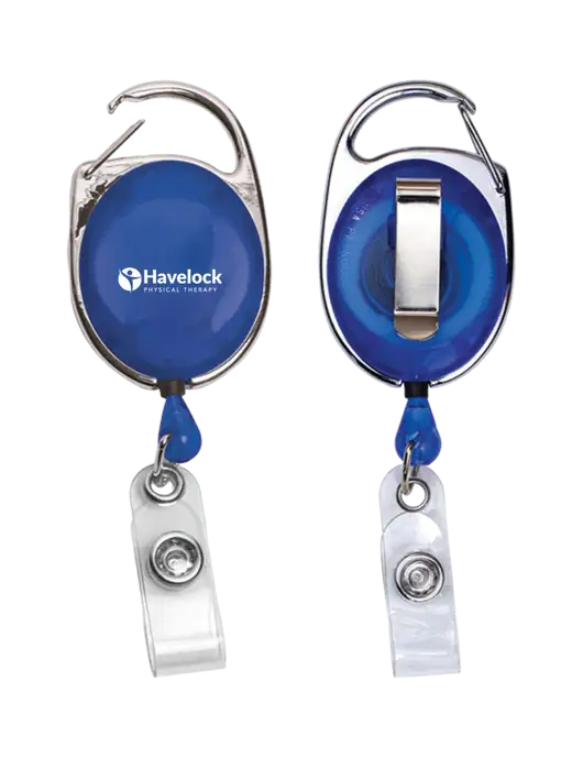 Royal Carabiner Style Badge Reel and Badge Holder w/Havelock Logo
