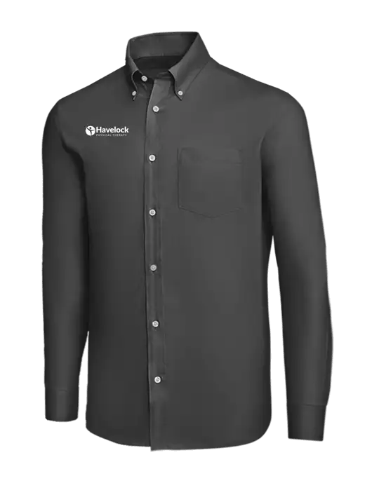 Brooks Brothers Dark Grey Wrinkle-Free Stretch Nailhead Shirt w/Havelock Logo