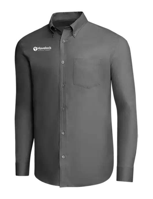 Brooks Brothers Dark Grey Wrinkle-Free Stretch Pinpoint Shirt w/Havelock Logo