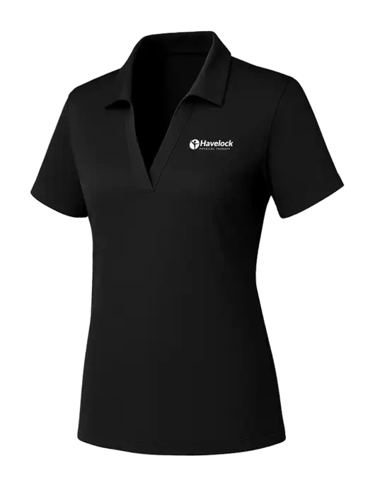 Womens Black PosiCharge RacerMesh Polo w/Havelock Logo
