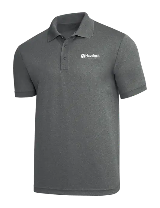 Medium Grey Heather PosiCharge RacerMesh Polo w/Havelock Logo
