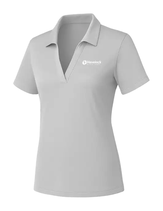 Womens Light Grey PosiCharge RacerMesh Polo w/Havelock Logo