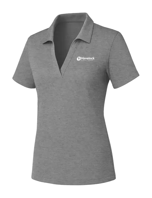 Womens Medium Grey Heather PosiCharge RacerMesh Polo w/Havelock Logo