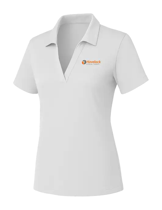 Womens White PosiCharge RacerMesh Polo w/Havelock Logo
