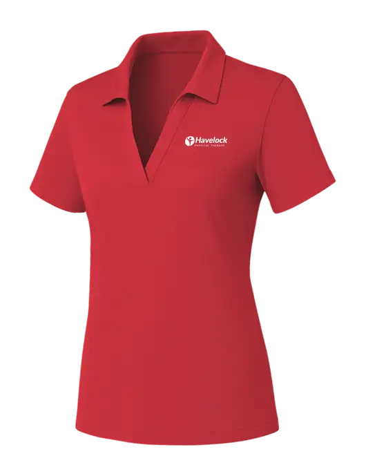 Womens Red PosiCharge RacerMesh Polo w/Havelock Logo
