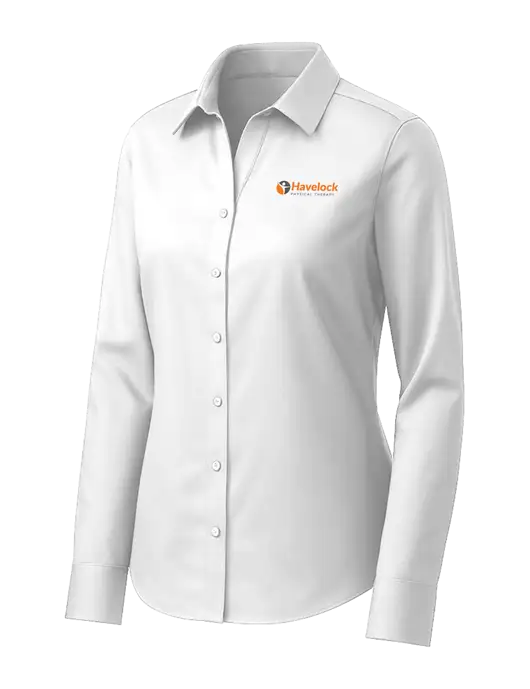 Brooks Brothers Womens White Wrinkle-Free Stretch Pinpoint Shirt w/Havelock Logo
