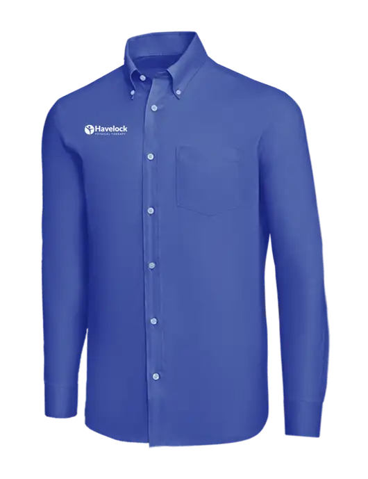 Brooks Brothers Dark Royal Wrinkle-Free Stretch Nailhead Shirt w/Havelock Logo