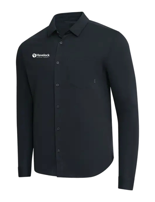 OGIO Black Extend Long Sleeve Button Up Shirt w/Havelock Logo