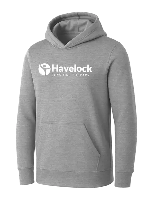 Womens Light Grey Heather Core Fleece Pullover Hooded Sweatshirt w/Havelock Logo