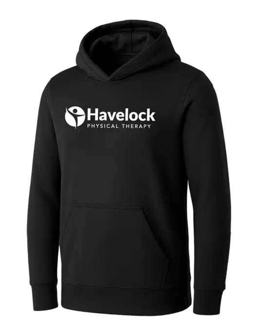 Womens Black Core Fleece Pullover Hooded Sweatshirt w/Havelock Logo