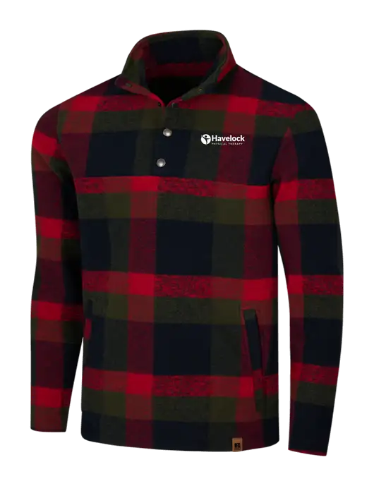 Russell Outdoors Red/Black Plaid Basin Snap Pullover w/Havelock Logo