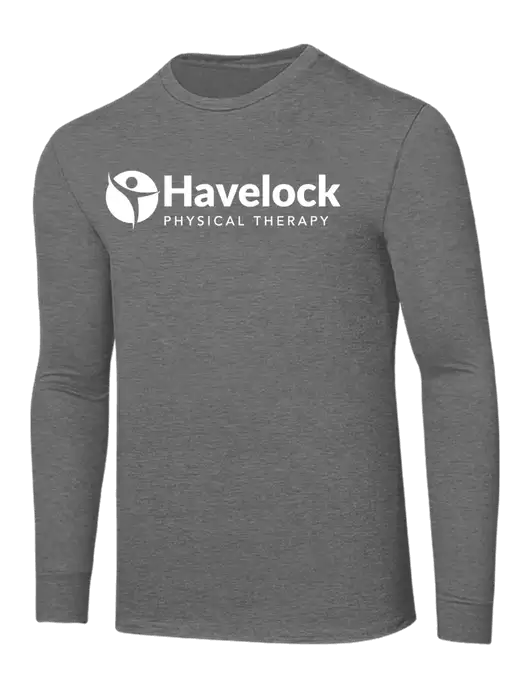 Core Blend Medium Grey Heather Long Sleeve Tee w/Havelock Logo