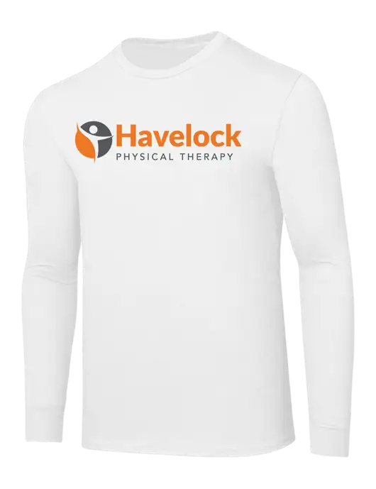 Core Blend White Long Sleeve Tee w/Havelock Logo