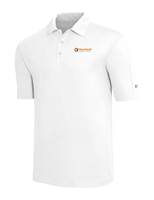 Nike White Tech Sport Dri-FIT Polo w/Havelock Logo