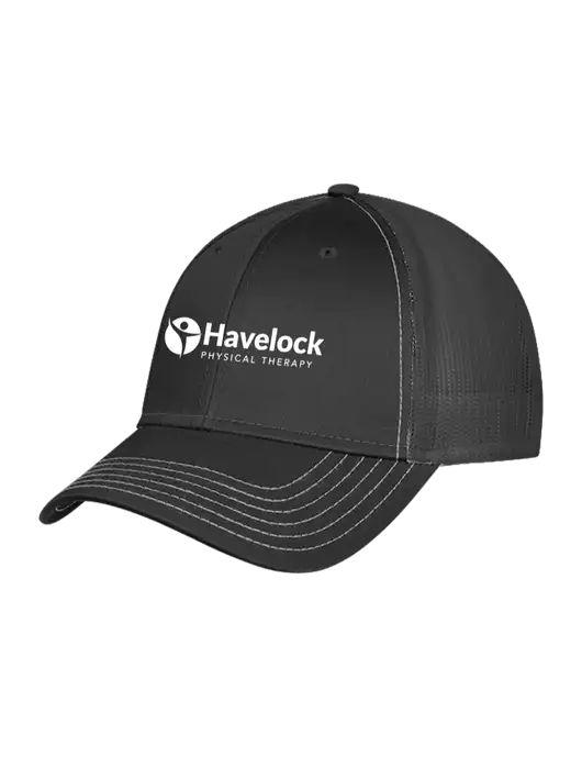 Charcoal Grey Mesh Trucker Cap Snap Back w/Havelock Logo