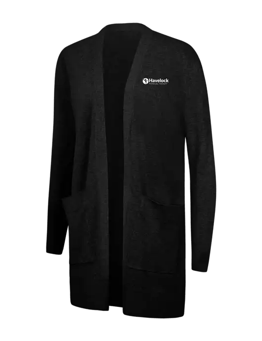 Mercer+Mettle Womens Black Open Front Cardigan Sweater w/Havelock Logo