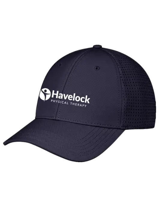 Navy Performance Stretchable Cap Hook & Loop w/Havelock Logo