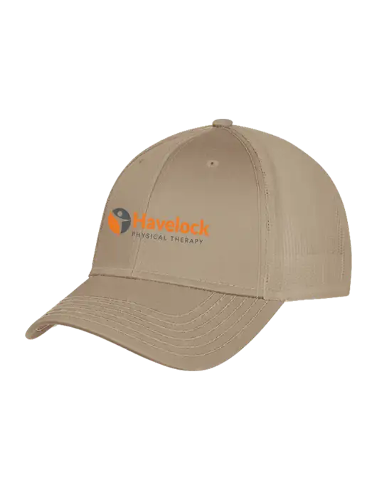 Khaki Mesh Trucker Cap Snap Back w/Havelock Logo