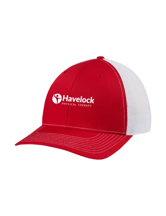 Richardson Adjustable Snapback Original 112 Trucker Cap Red w/White Mesh w/Havelock Logo