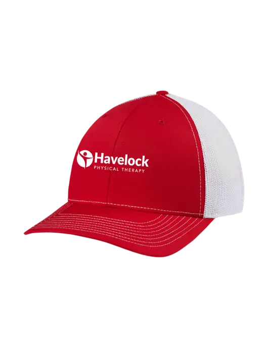 Richardson Adjustable Snapback Original 112 Trucker Cap Red w/White Mesh w/Havelock Logo