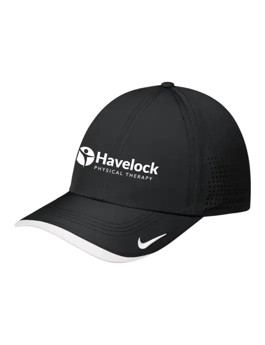 Nike Black/White Dri-FIT Perforated Performance Cap w/Havelock Logo