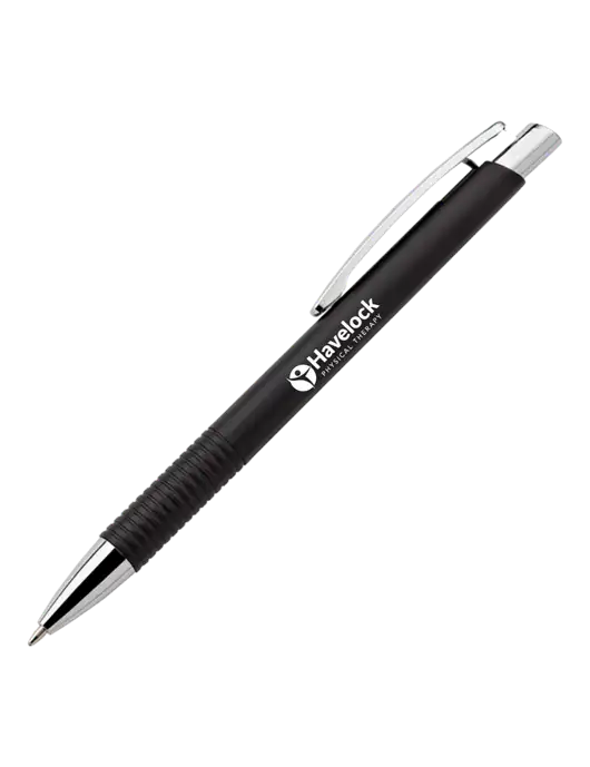 Malay Black Ballpoint Pen - Blue Ink w/Havelock Logo
