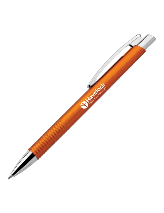 Malay Orange Ballpoint Pen - Blue Ink w/Havelock Logo