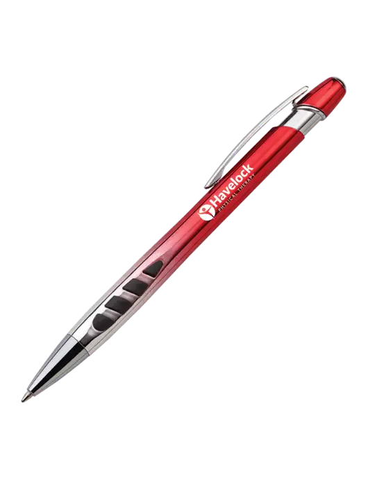 Zenith Red Ballpoint Pen - Blue ink w/Havelock Logo