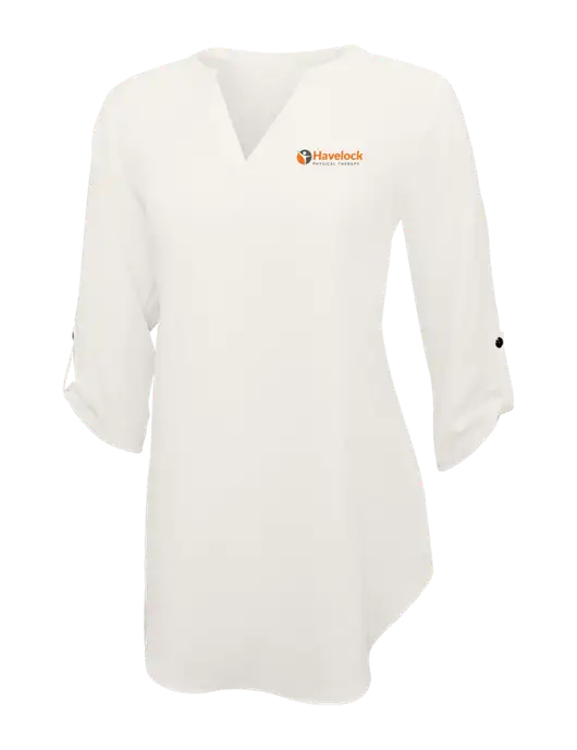 Ivory Womens 3/4 Sleeve Tunic Blouse w/Havelock Logo