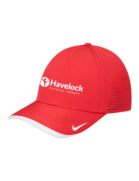 Nike Red/White Dri-FIT Perforated Performance Cap w/Havelock Logo