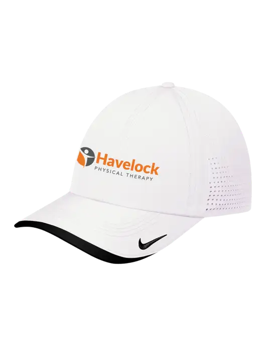 Nike White/Black Dri-FIT Perforated Performance Cap w/Havelock Logo