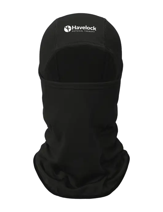 Black CornerStone Smooth Fleece Face Mask w/Havelock Logo