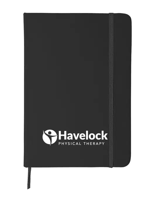 Black Comfort Touch Bound Journal 5" X 7" w/Havelock Logo