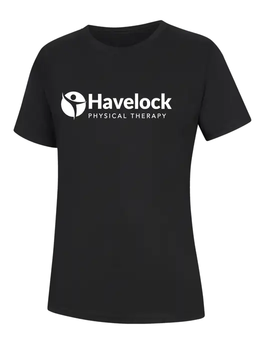 Womens Black Core Blend Tee w/Havelock Logo