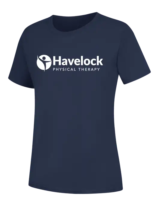Womens Navy Core Blend Tee w/Havelock Logo