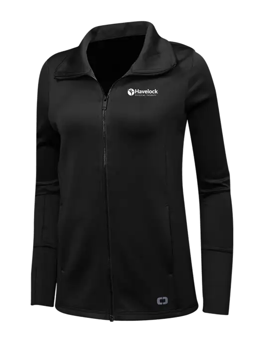 OGIO Black Womens Endurance Modern Performance Full-Zip w/Havelock Logo