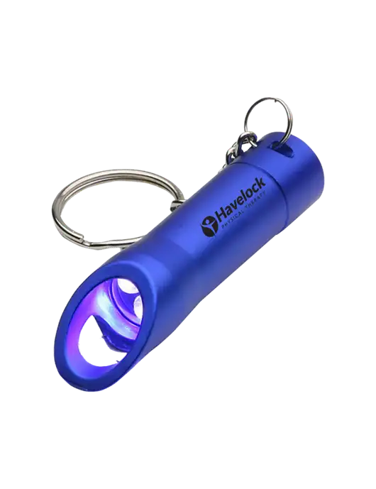 Royal Pocket LED Flashlight with Bottle Opener & Keychain w/Havelock Logo