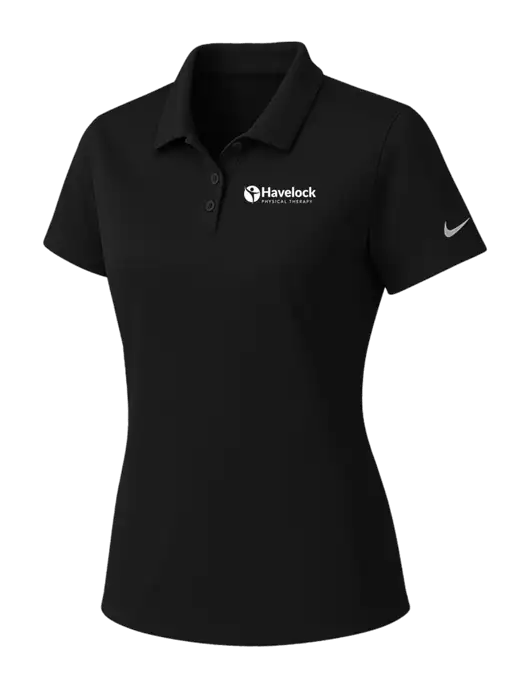 Nike Womens Black Dry Essential Solid Polo w/Havelock Logo