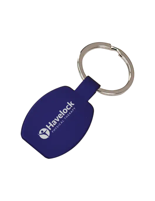 Royal Laserable Rounded Rectangle Keychain w/Havelock Logo