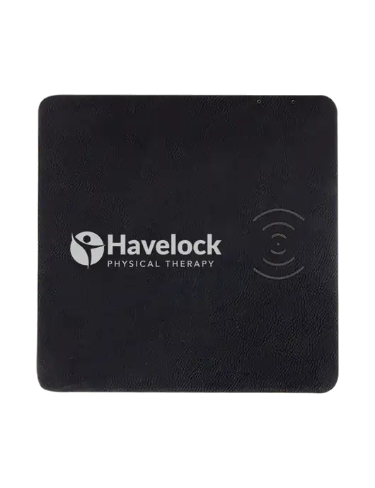 Black Laserable Leatherette Phone Charging Mat w/Havelock Logo