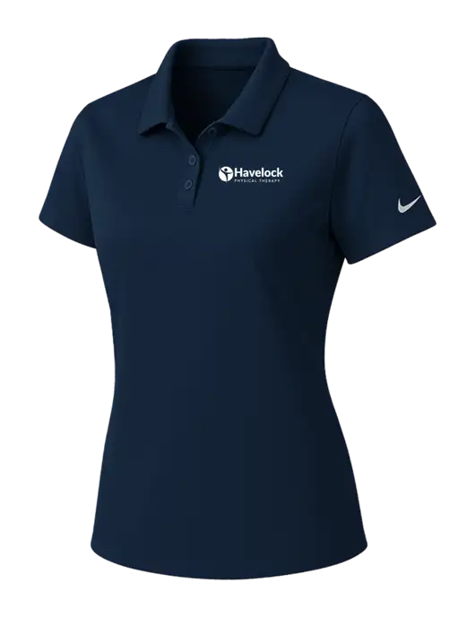 Nike Womens Navy Dry Essential Solid Polo w/Havelock Logo
