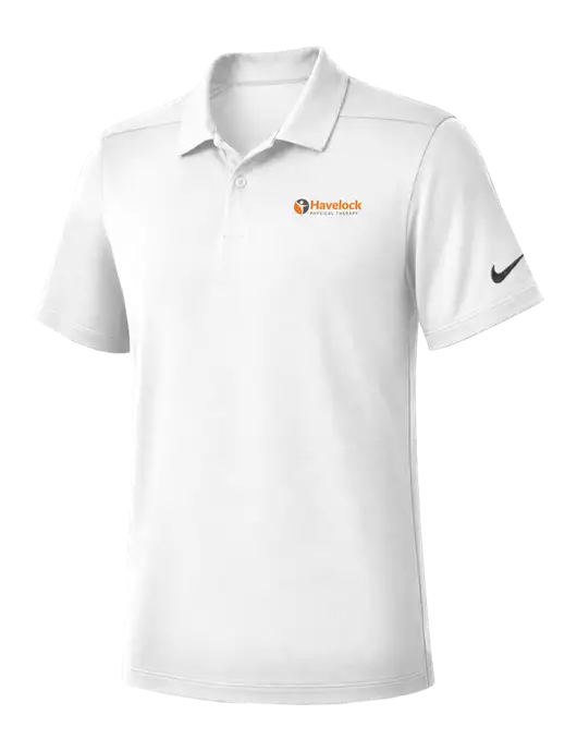 Nike White Dry Essential Solid Polo w/Havelock Logo