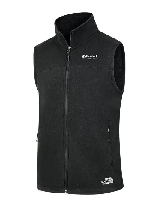North Face Black Heather Sweater Fleece Vest  w/Havelock Logo