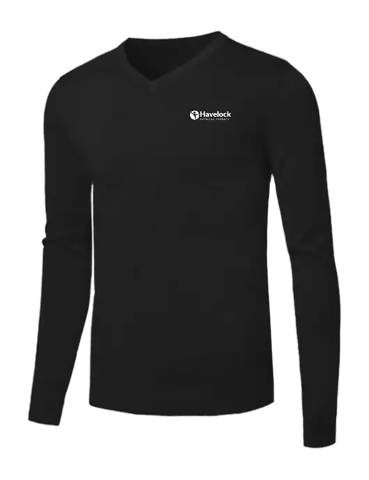 Brooks Brothers Black Washable Merino V-Neck Sweater w/Havelock Logo