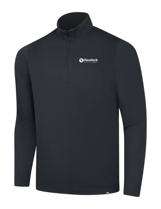 TravisMathew Black Coveside ¼-Zip w/Havelock Logo