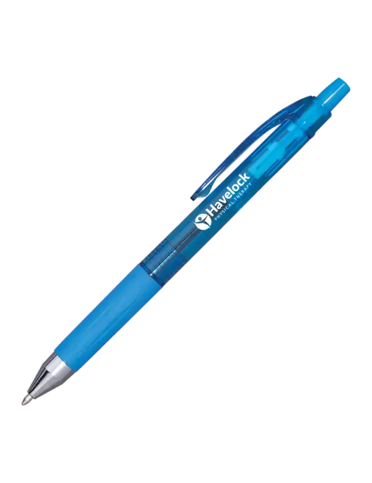 Translucent Blue Tint Pen - Blue Ink w/Havelock Logo