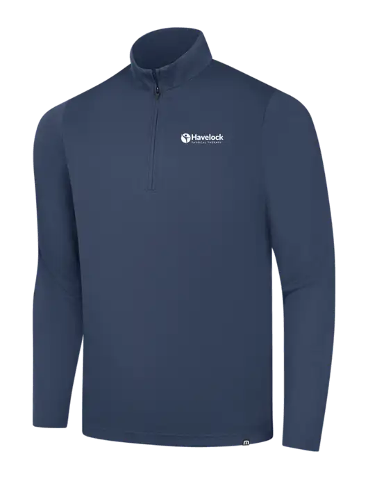 TravisMathew Navy Coveside ¼-Zip w/Havelock Logo