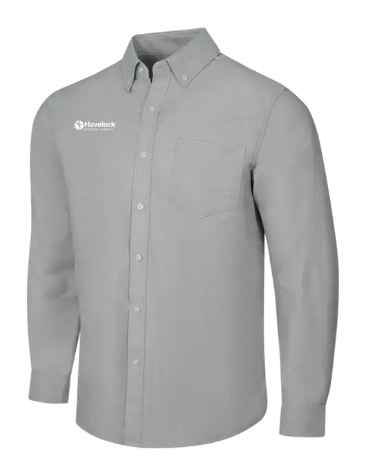 Light Grey SuperPro Oxford Shirt w/Havelock Logo