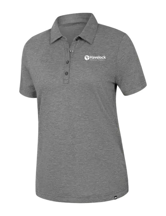 TravisMathew Womens Dark Grey Heather Sunnyvale Polo w/Havelock Logo